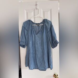 A Pea in the Pod Denim Blue Maternity Blouse